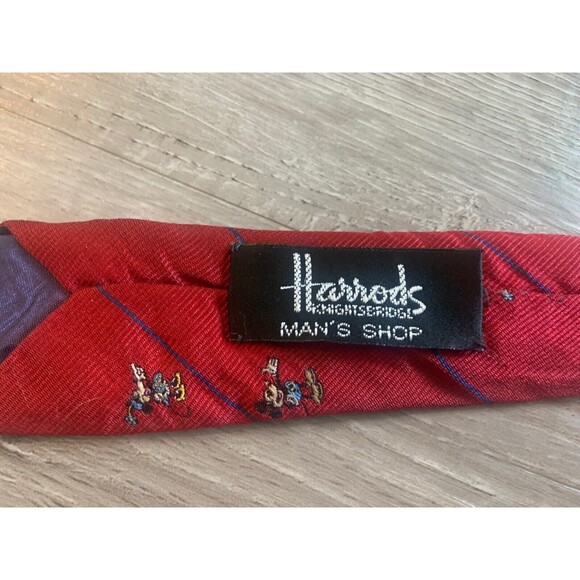 VTG RARE Harrods Disney Collection Mickey Mouse 100% Silk Tie 56"X3.25" England - Picture 3 of 4